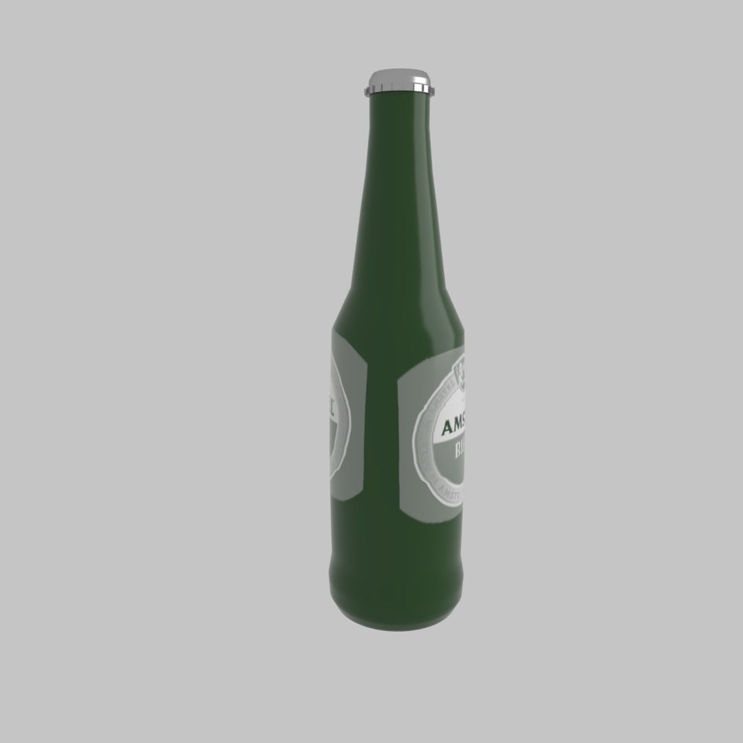 Beer bottle Low-poly 3D model_15