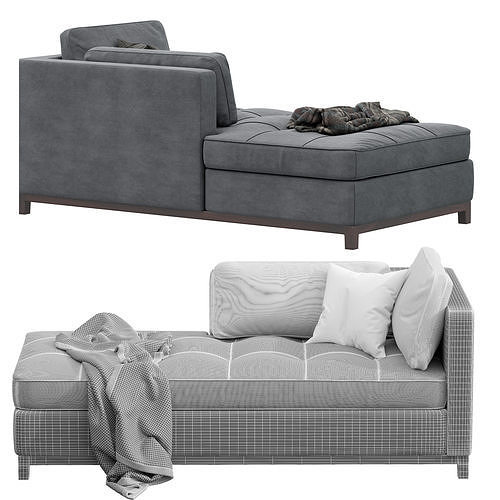 Modern Chaise Lounge 3D model 3