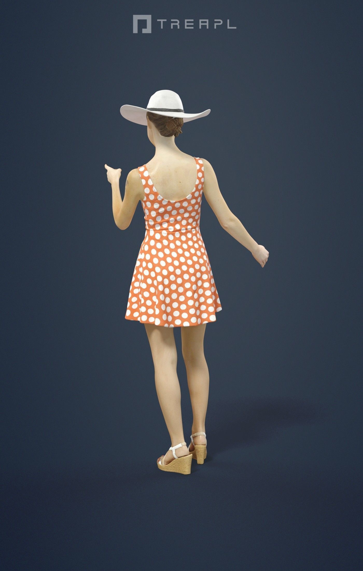 3d crowds And foreground woman Aspiration walking Hat 3D Model Collection_21