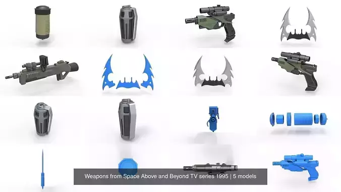 Weapons from Space Above and Beyond TV series 1995 3D Model Collection