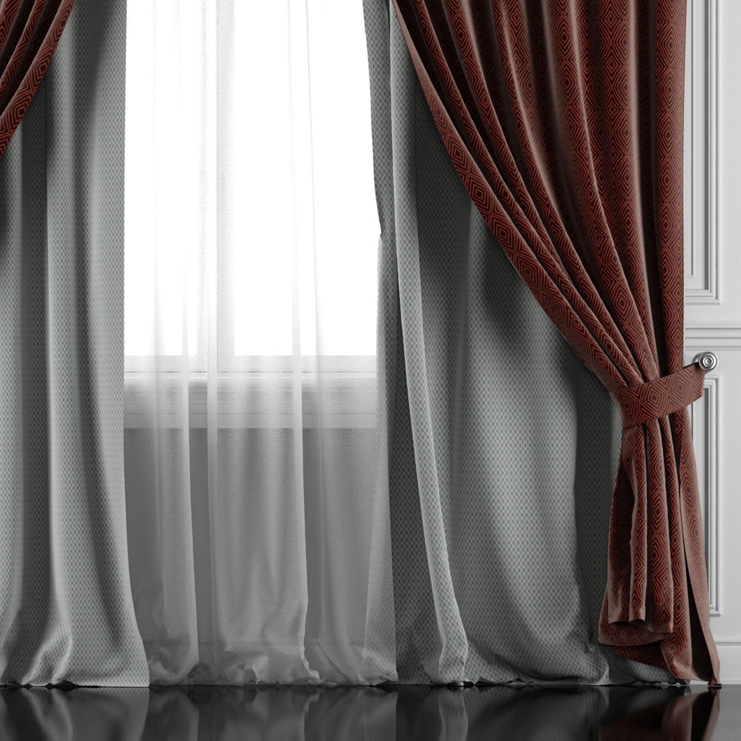 Curtain Set 410 3D model_2
