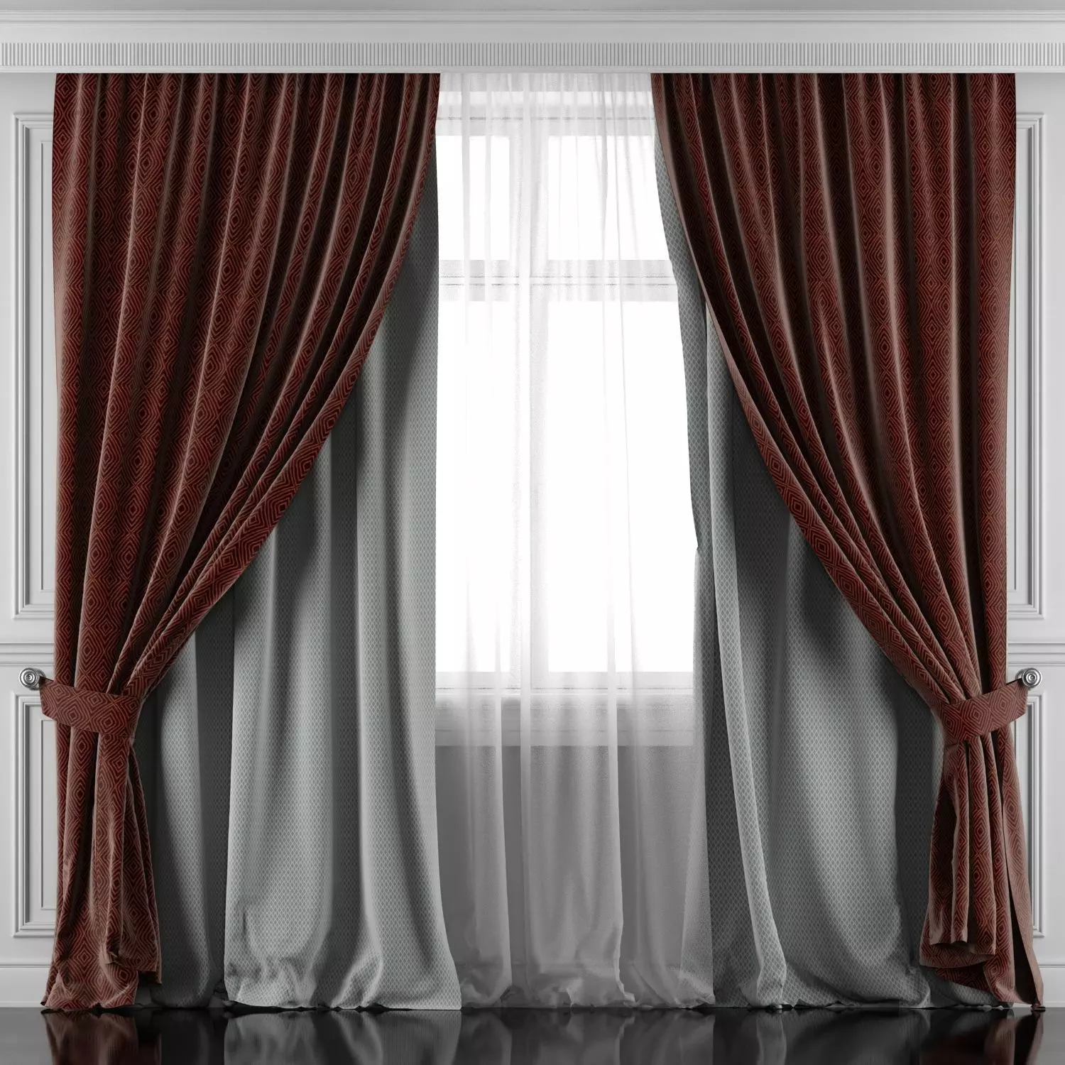 Curtain Set 410 3D model_0
