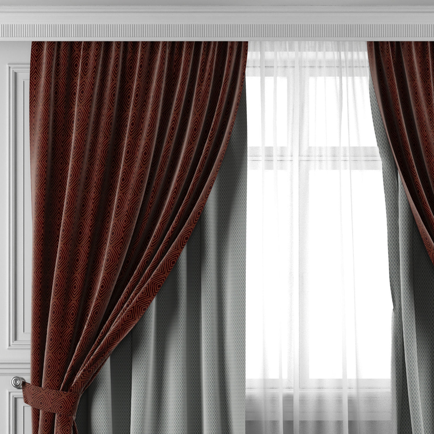 Curtain Set 410 3D model_1