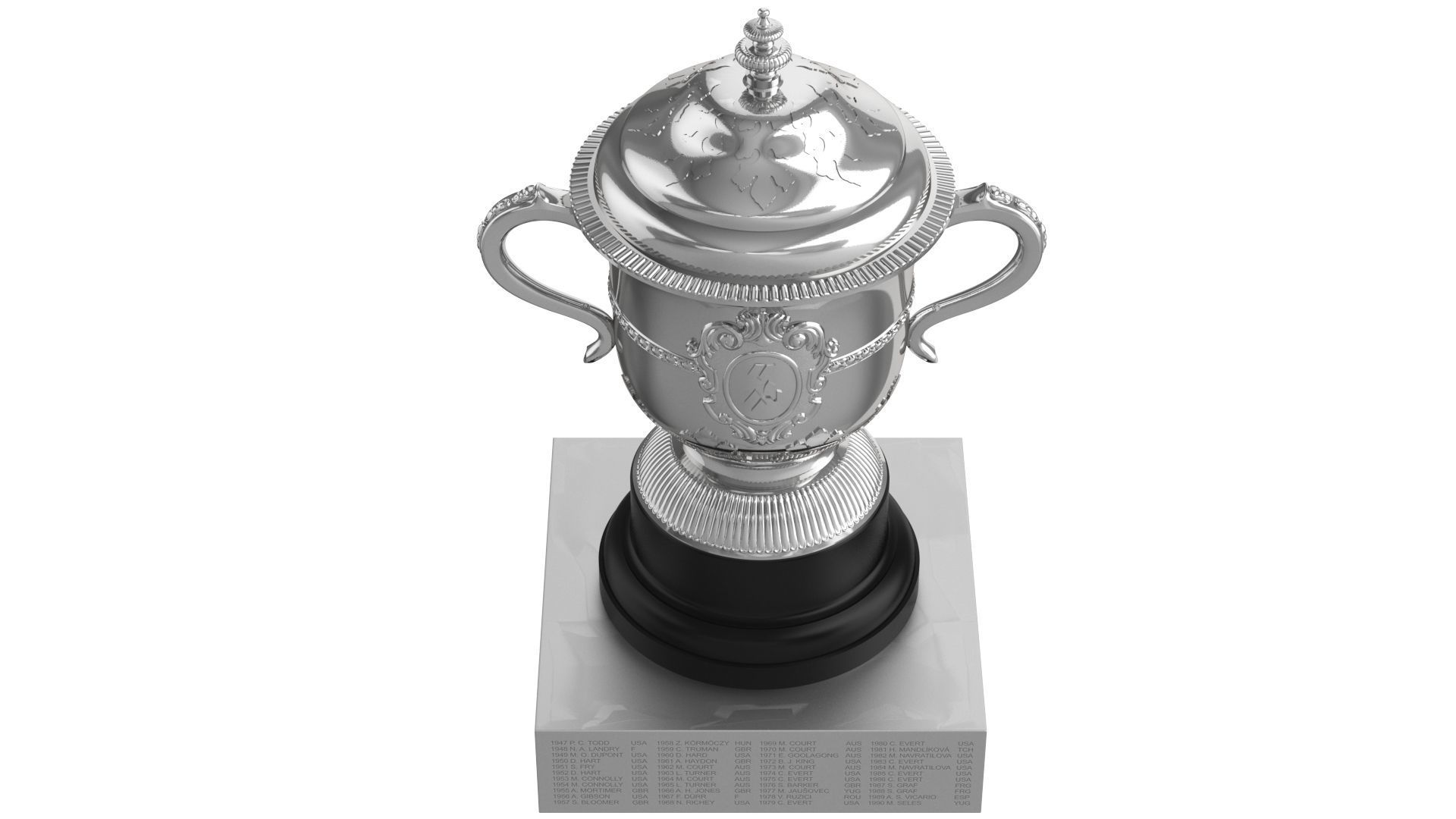 Roland Garros Trophy Suzanne Lenglen Cup 3D model_8