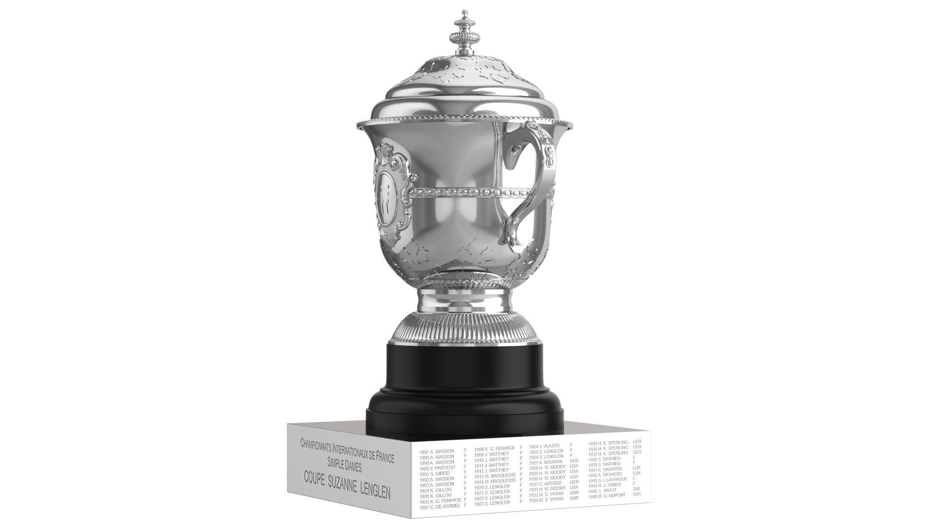 Roland Garros Trophy Suzanne Lenglen Cup 3D model_2