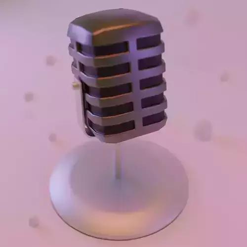 Low poly Microphone vintage