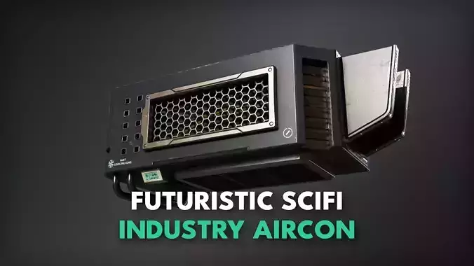 Futuristic Scifi Industry Aircon- Game Ready - PBR