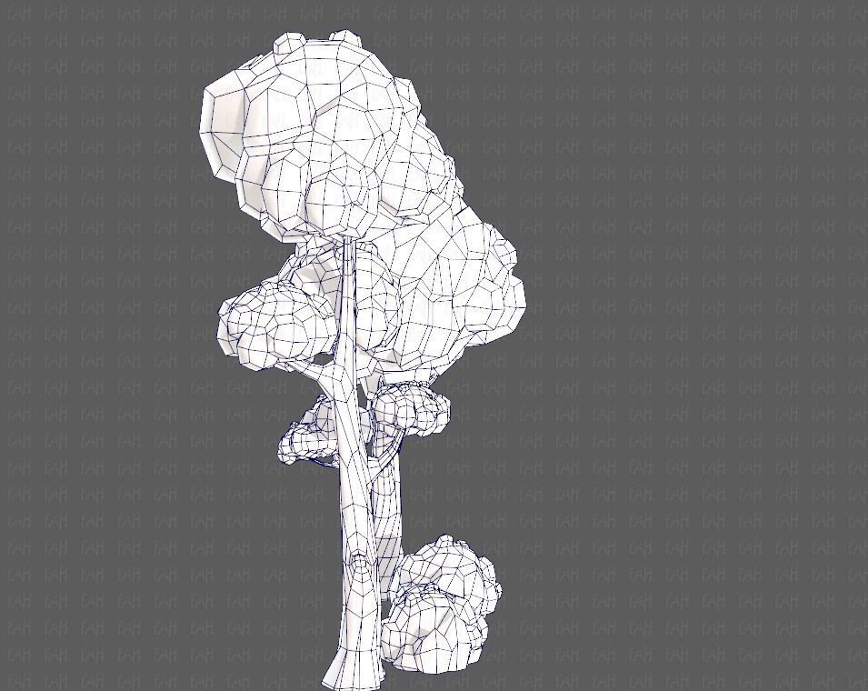 Trees Cartoon V09 Low-poly 3D model_27