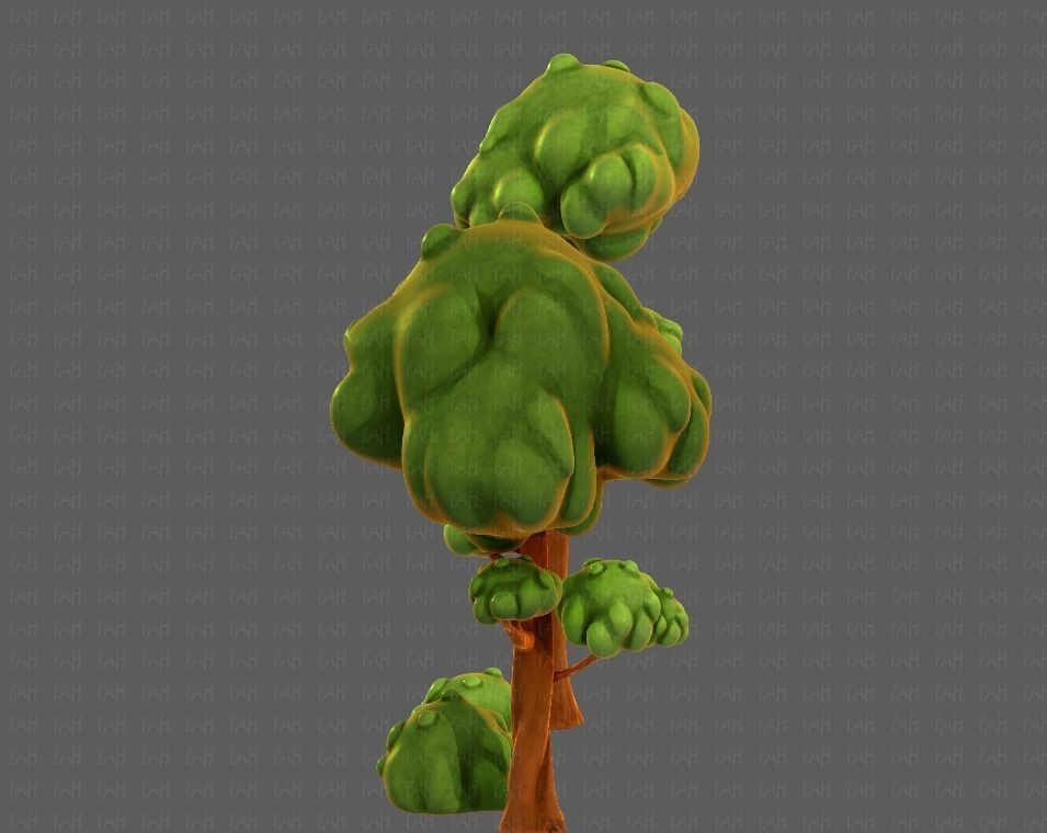 Trees Cartoon V09 Low-poly 3D model_7