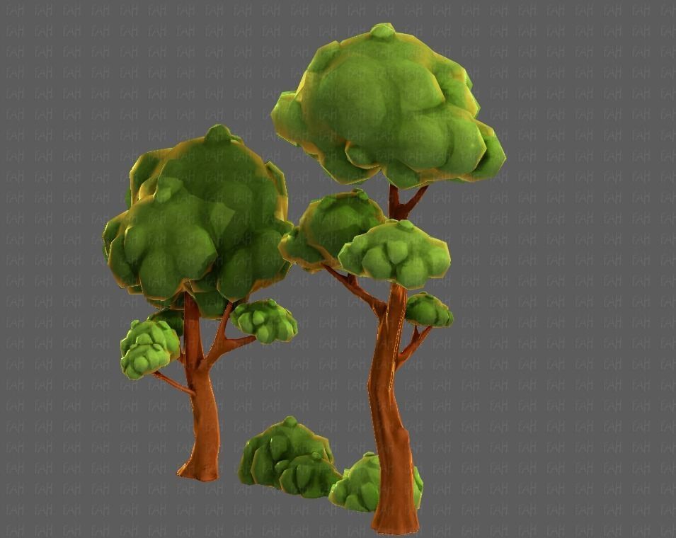 Trees Cartoon V09 Low-poly 3D model_20