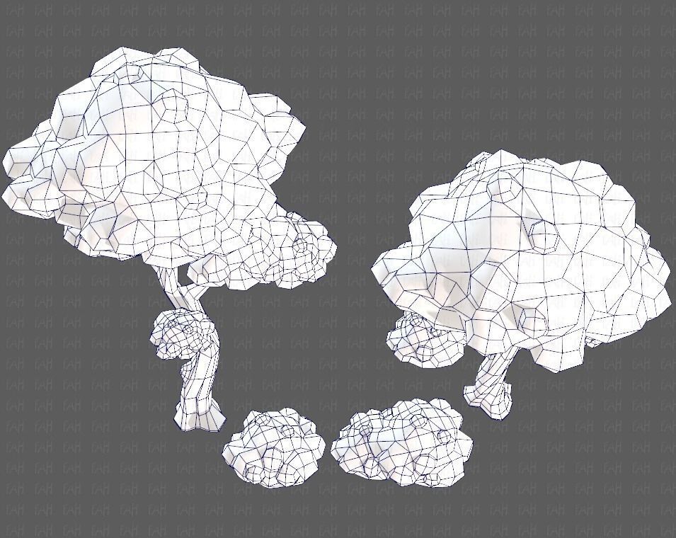 Trees Cartoon V09 Low-poly 3D model_36