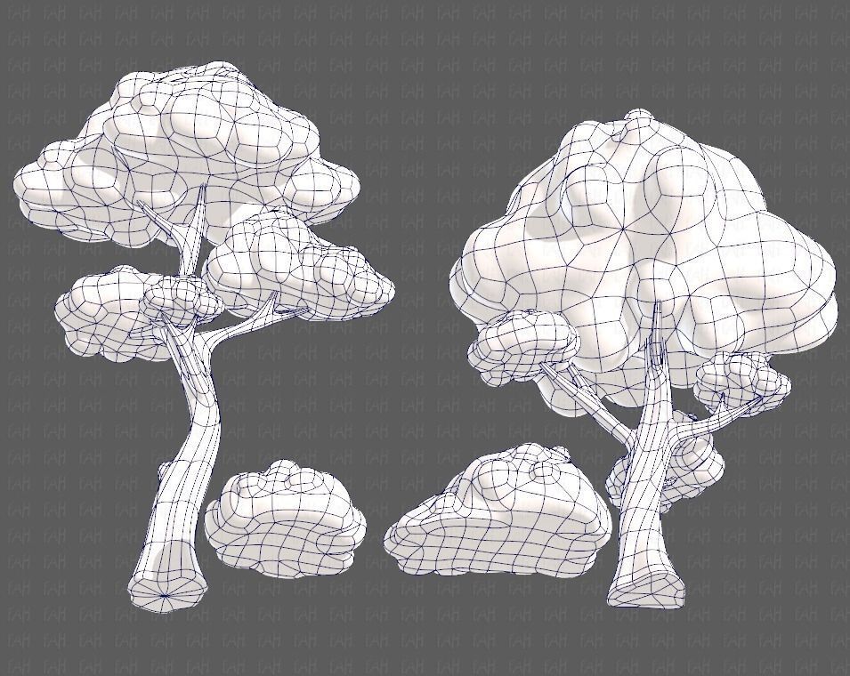 Trees Cartoon V09 Low-poly 3D model_38