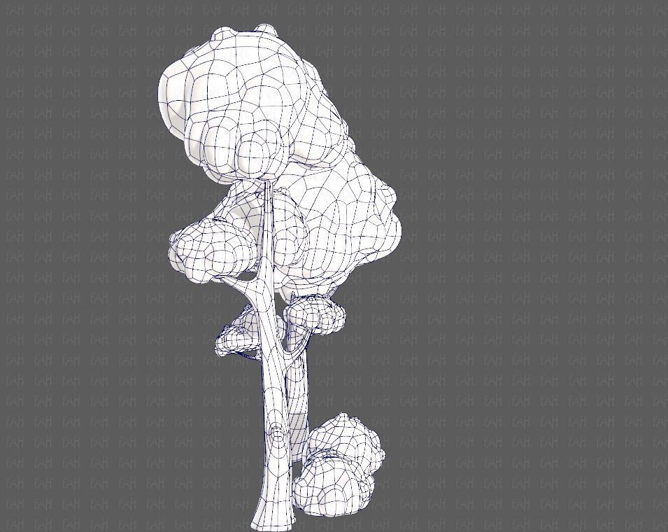 Trees Cartoon V09 Low-poly 3D model_11