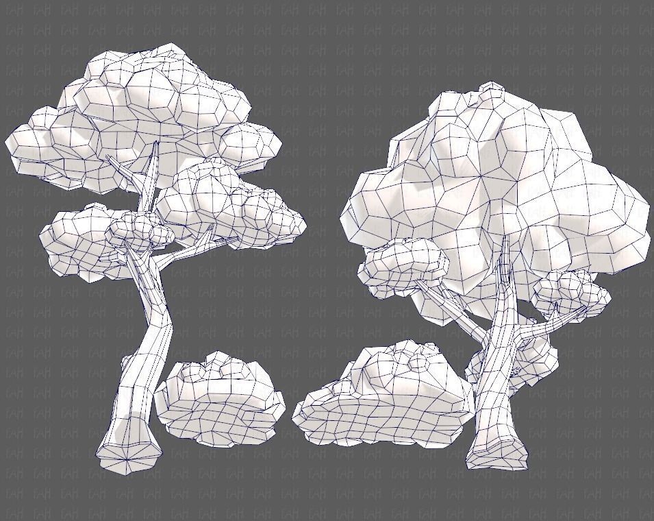Trees Cartoon V09 Low-poly 3D model_40