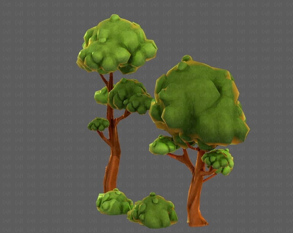 Trees Cartoon V09 Low-poly 3D model_24