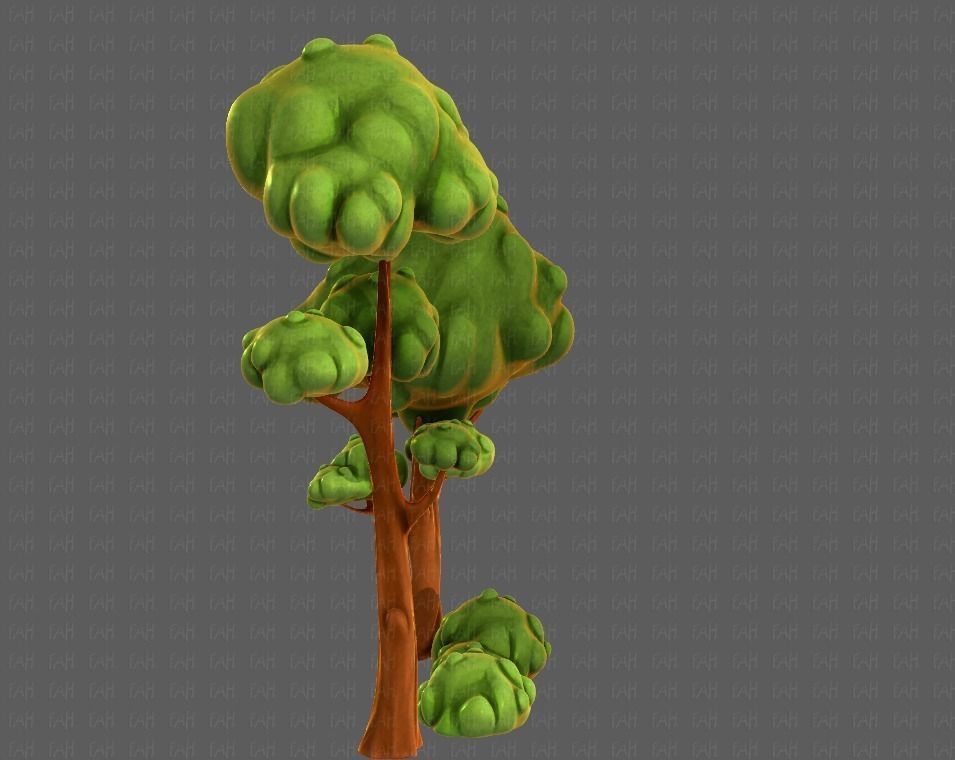 Trees Cartoon V09 Low-poly 3D model_3