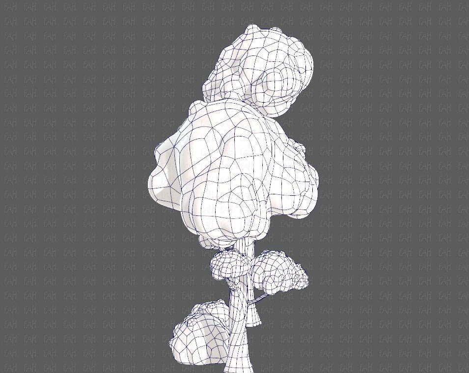 Trees Cartoon V09 Low-poly 3D model_15