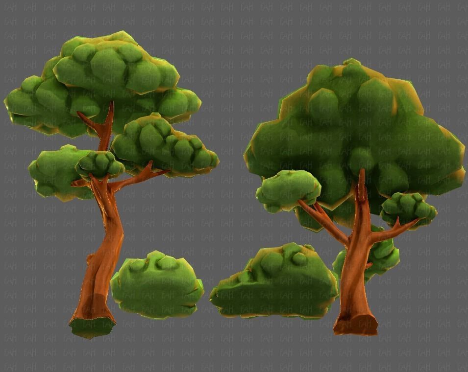 Trees Cartoon V09 Low-poly 3D model_39