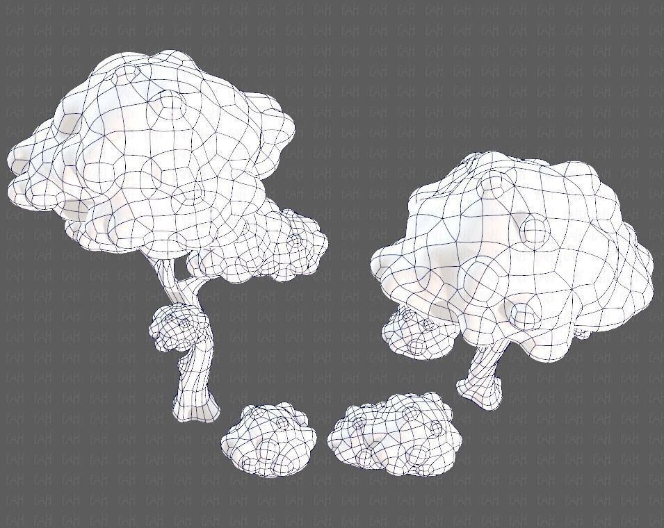 Trees Cartoon V09 Low-poly 3D model_34