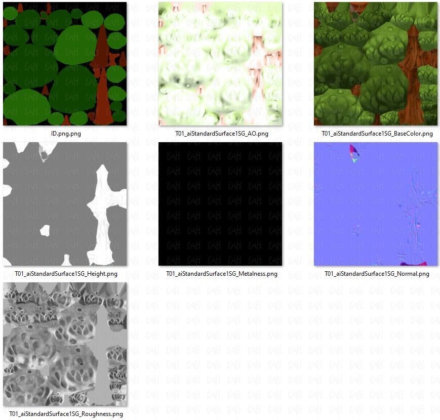 Trees Cartoon V09 Low-poly 3D model_42