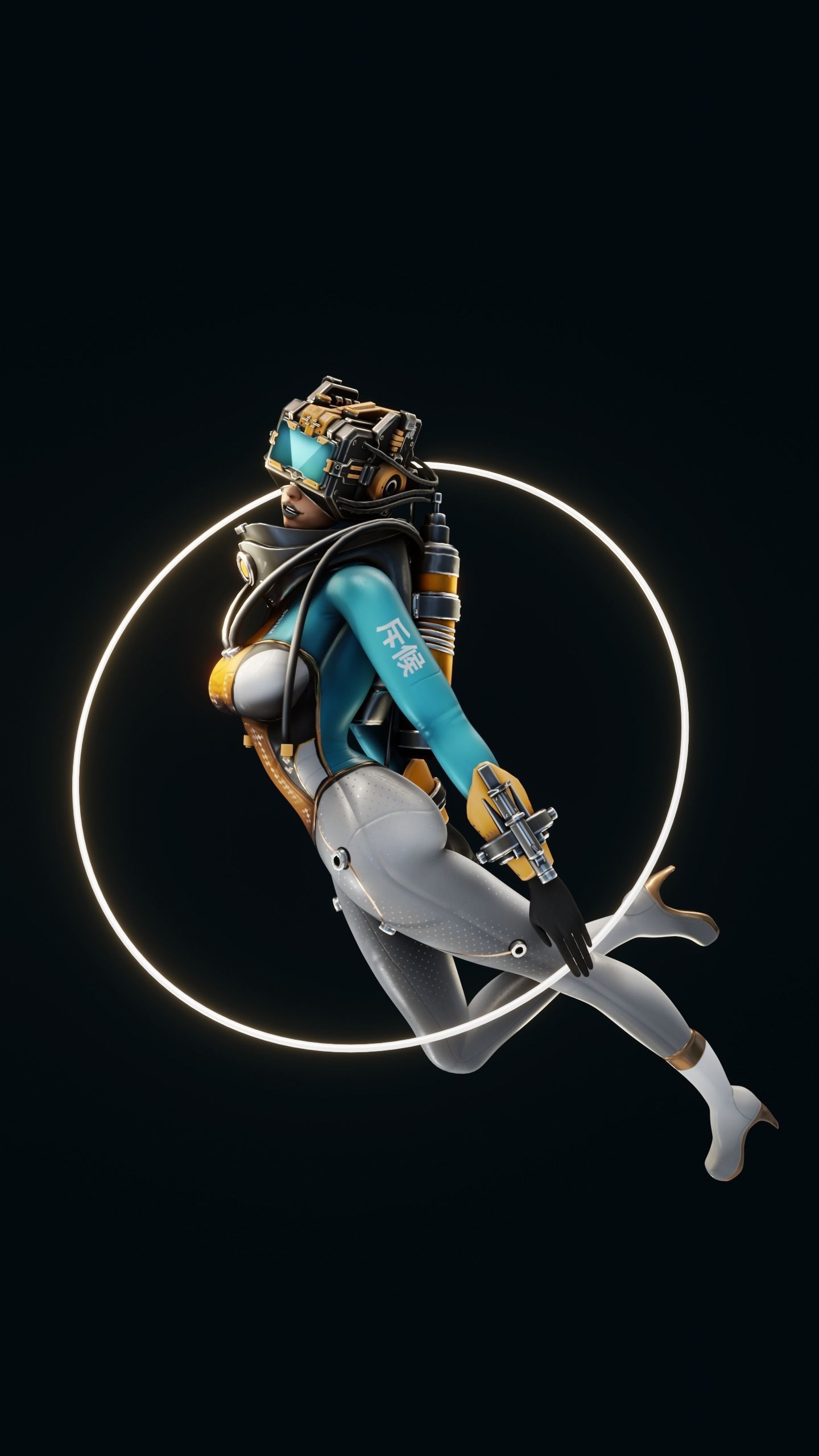 Sci-Fi Scout Girl Low-poly 3D model_2