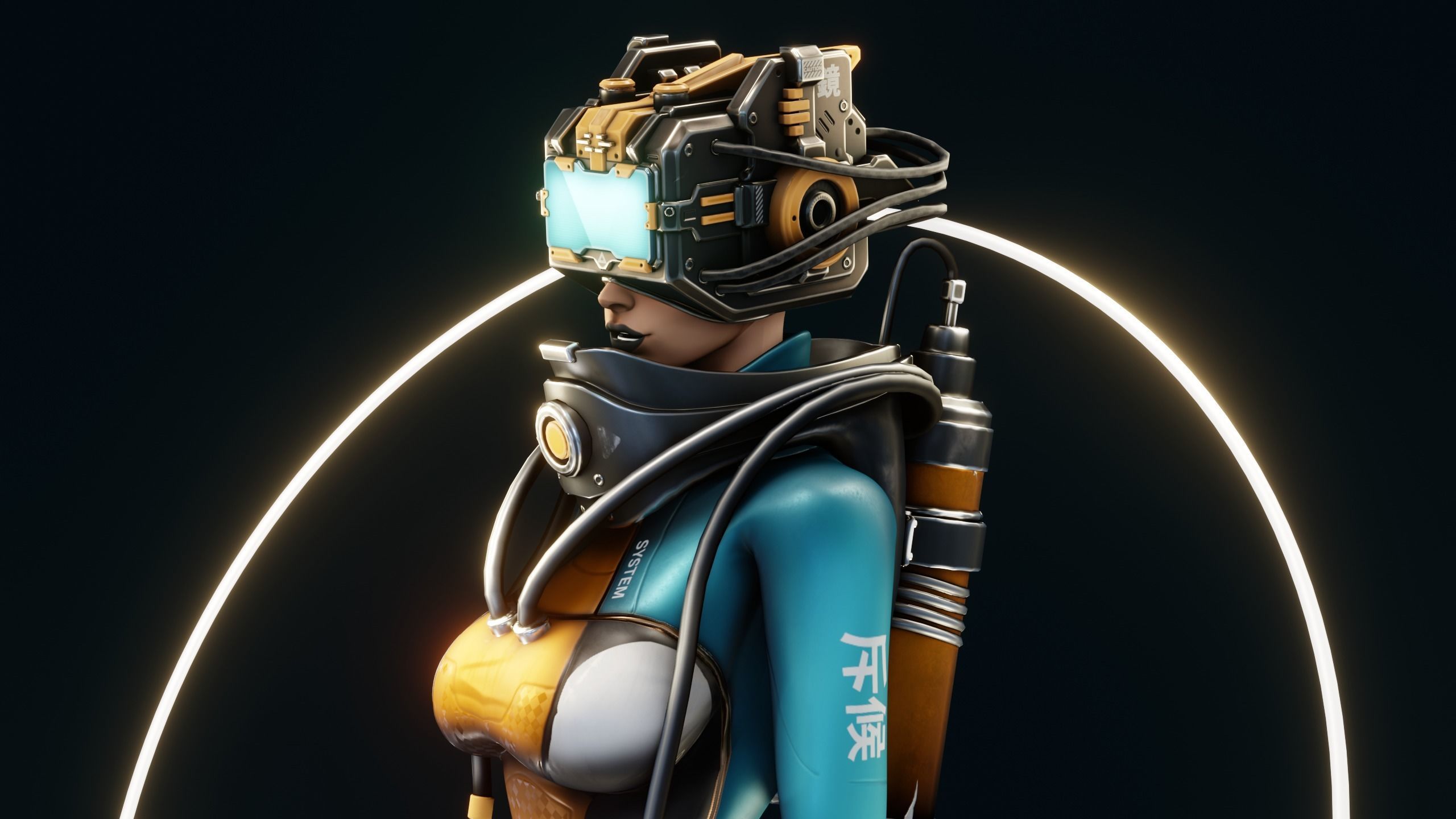 Sci-Fi Scout Girl Low-poly 3D model_1