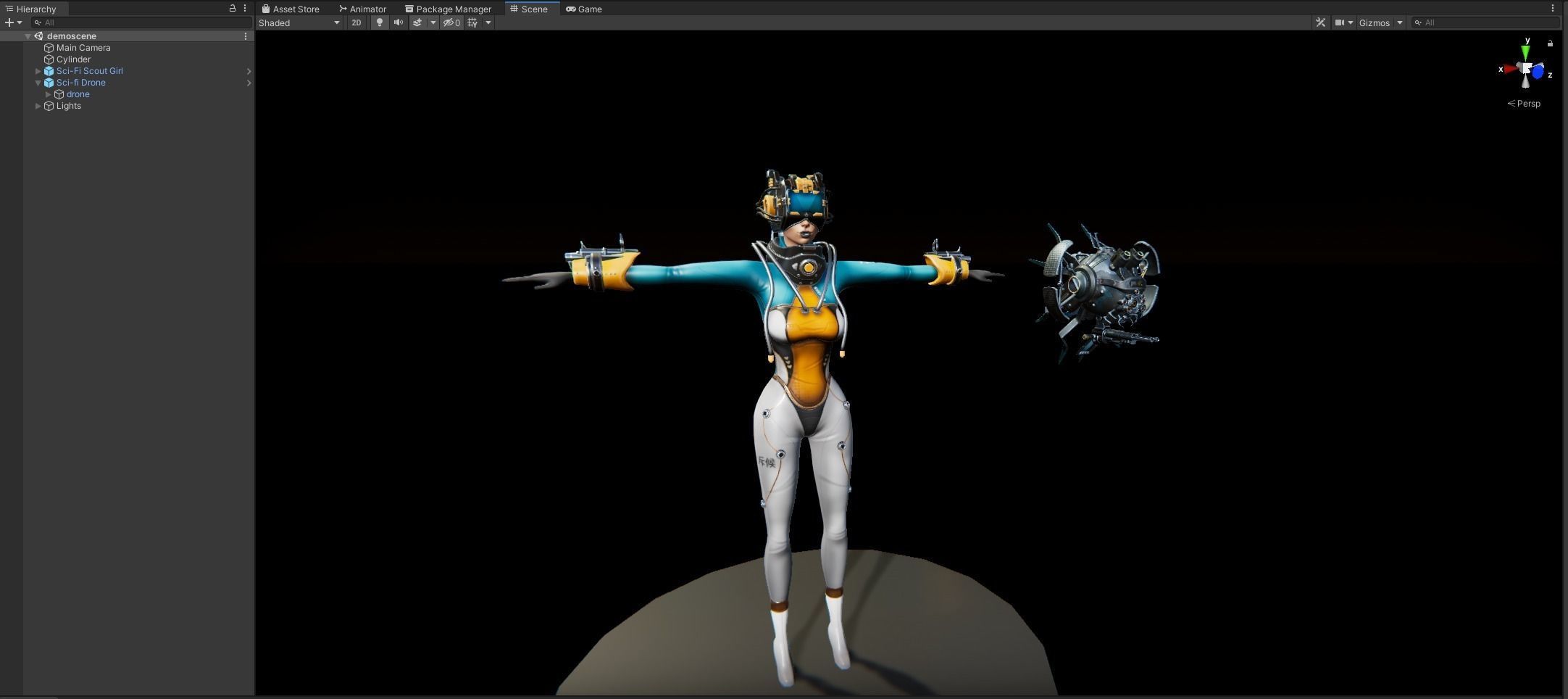 Sci-Fi Scout Girl Low-poly 3D model_9