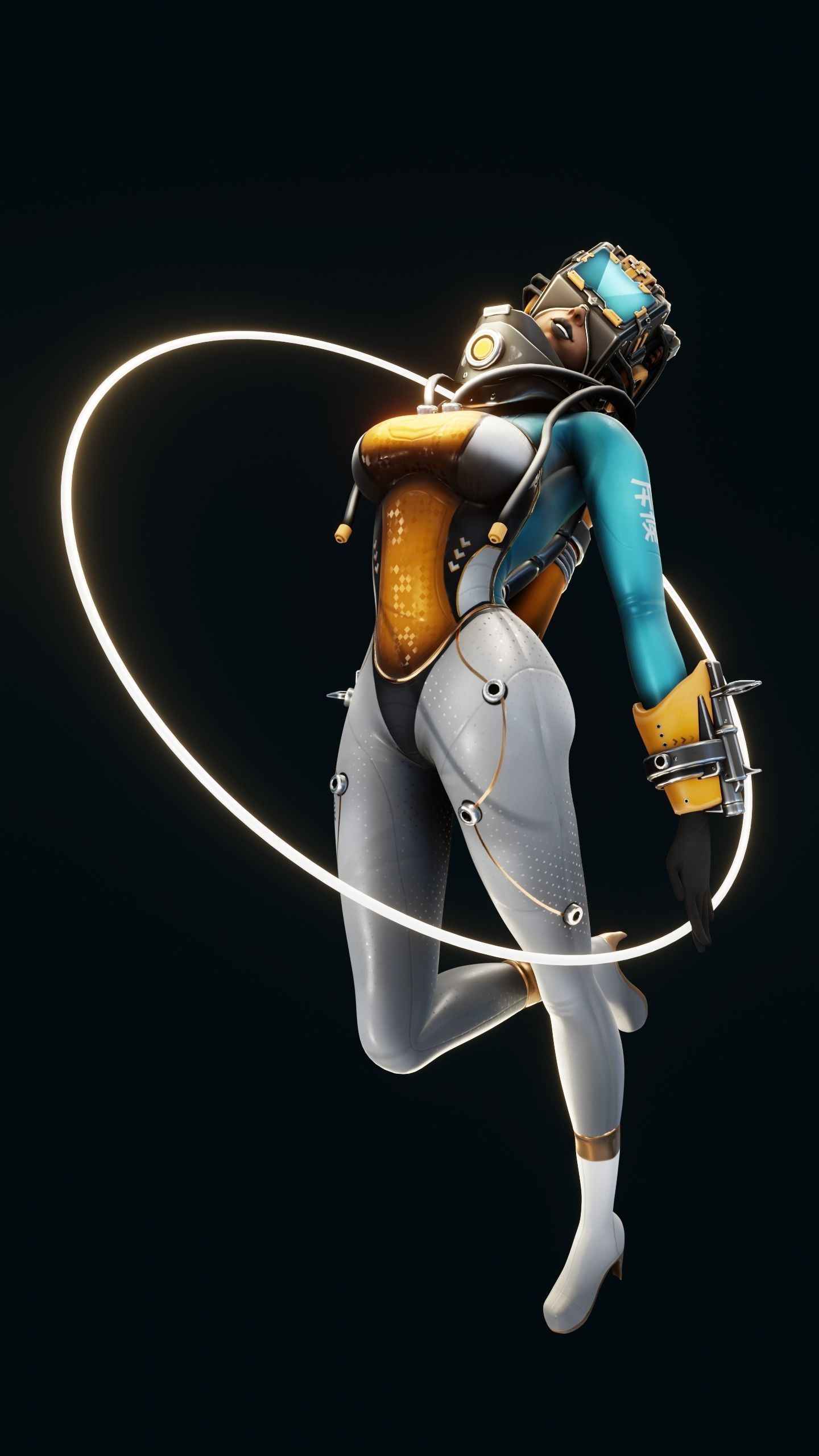 Sci-Fi Scout Girl Low-poly 3D model_3