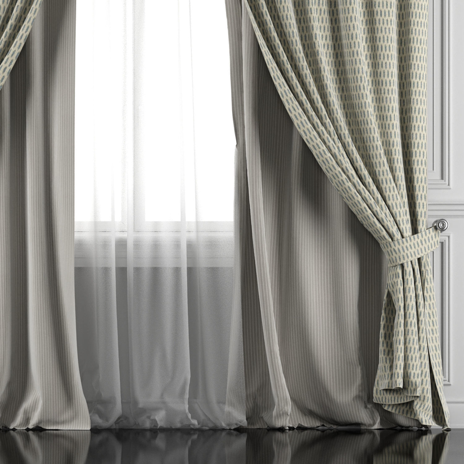 Curtain Set 412 3D model_2