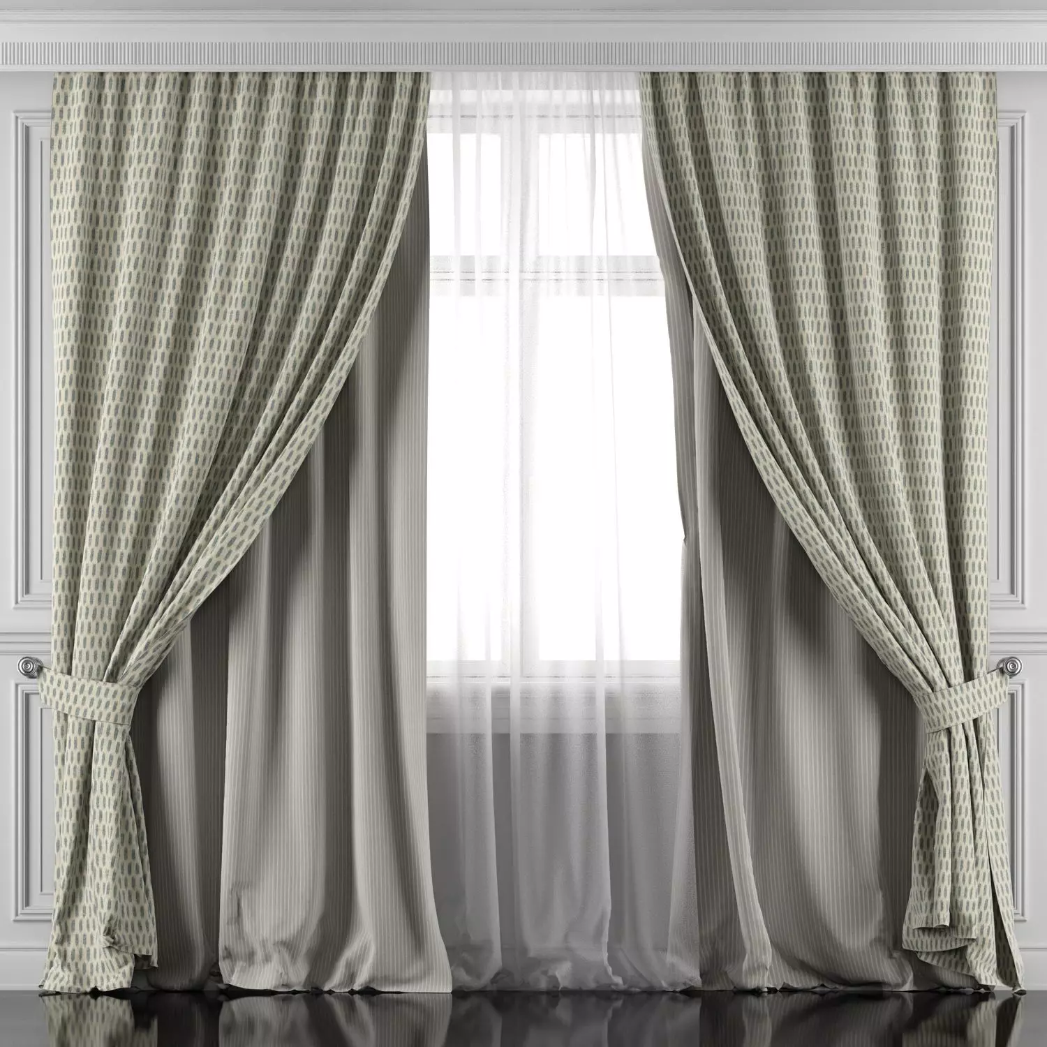 Curtain Set 412 3D model_0