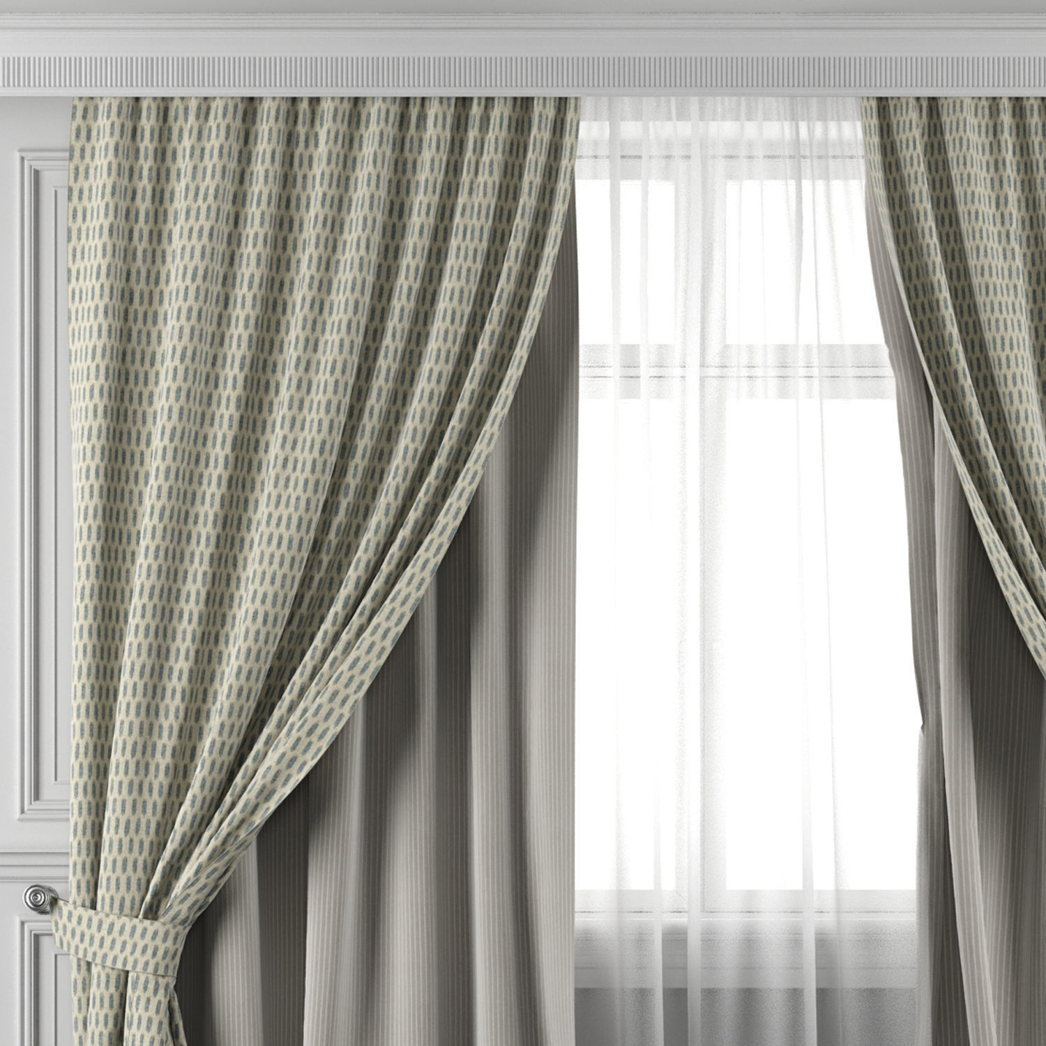 Curtain Set 412 3D model_1