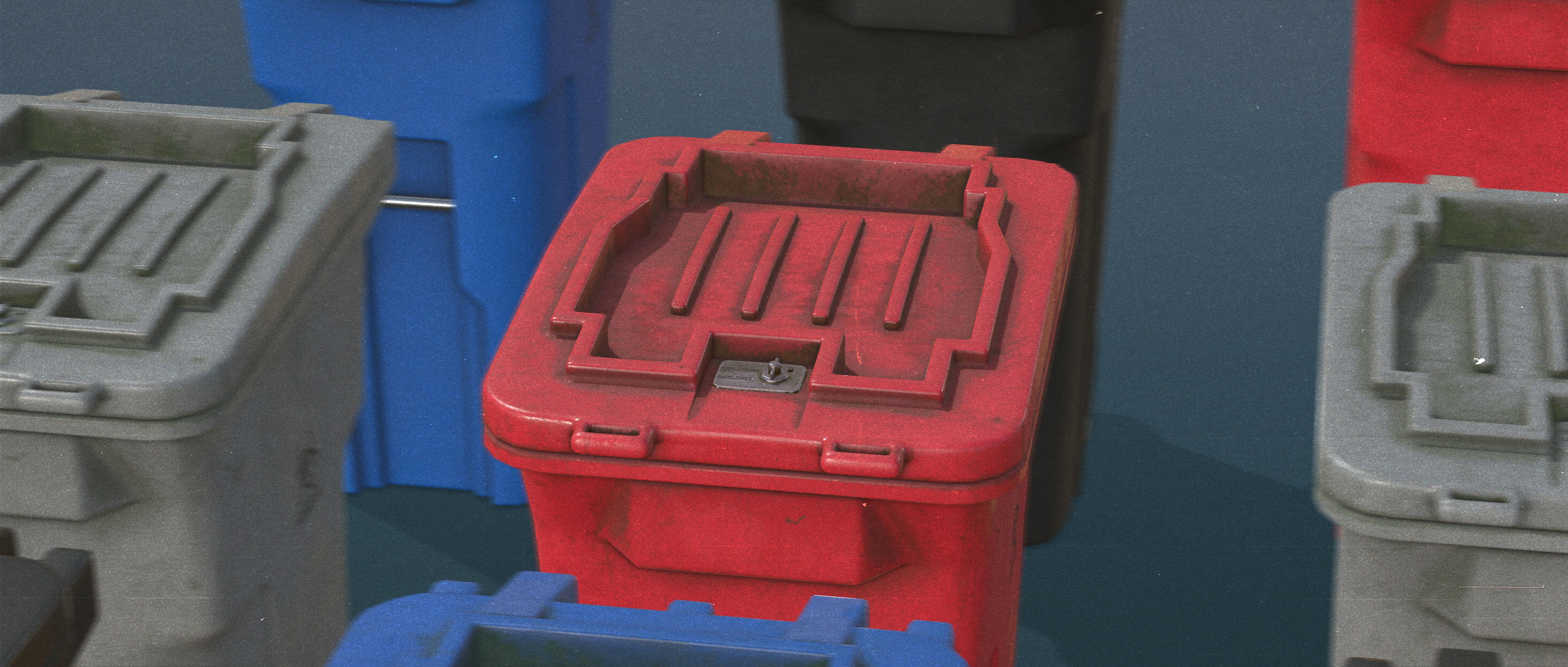 Biohazard Waste Bin Low-poly 3D model_6