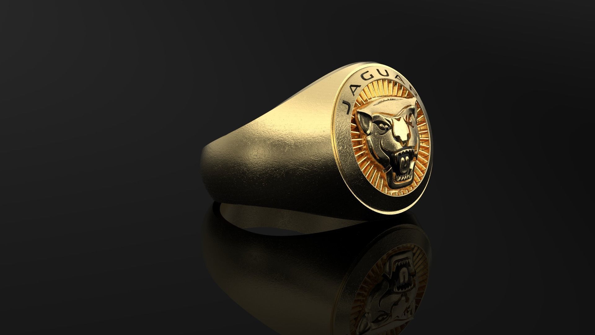 jaguar panther ring 3D print model_2