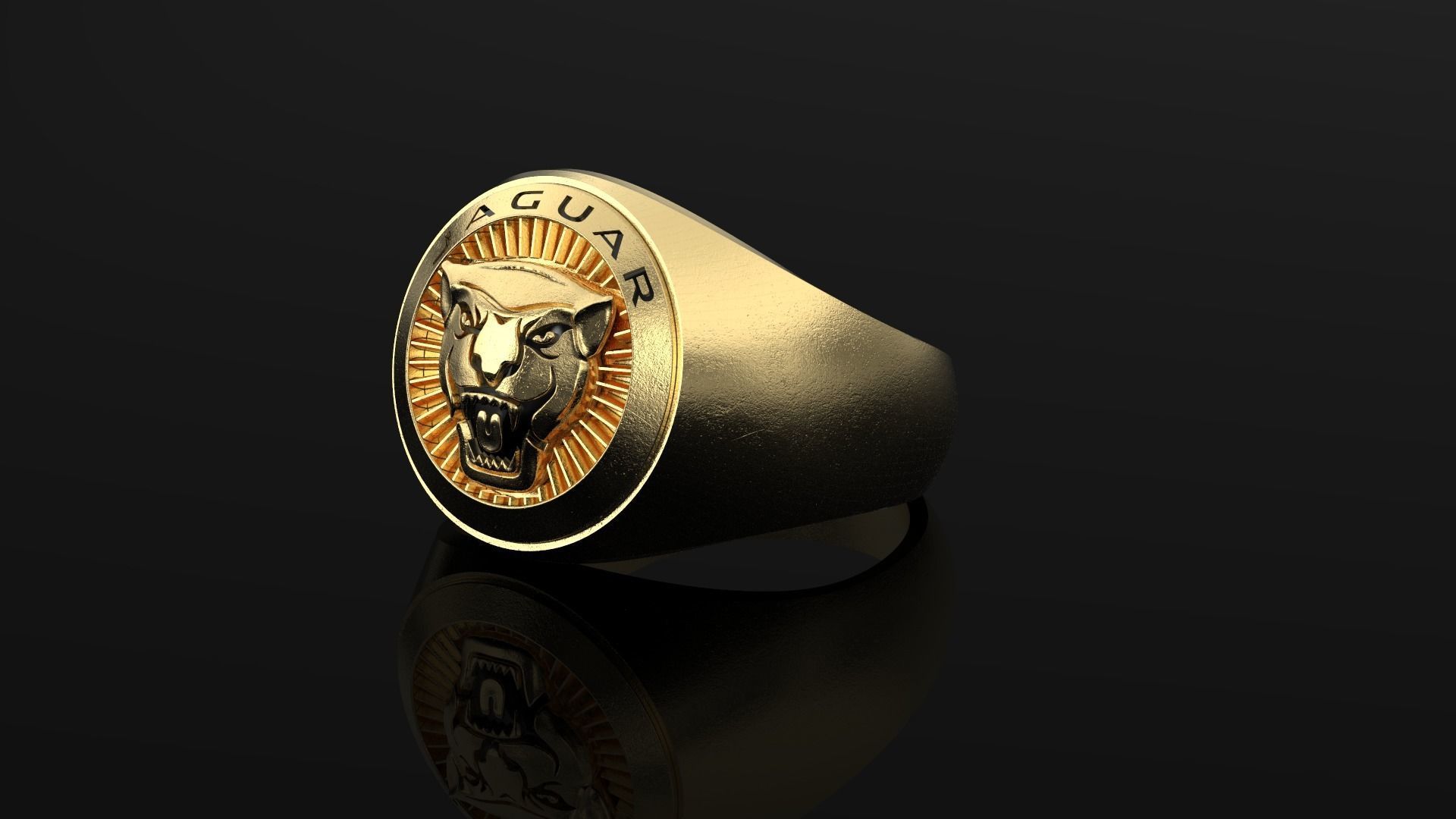 jaguar panther ring 3D print model_4