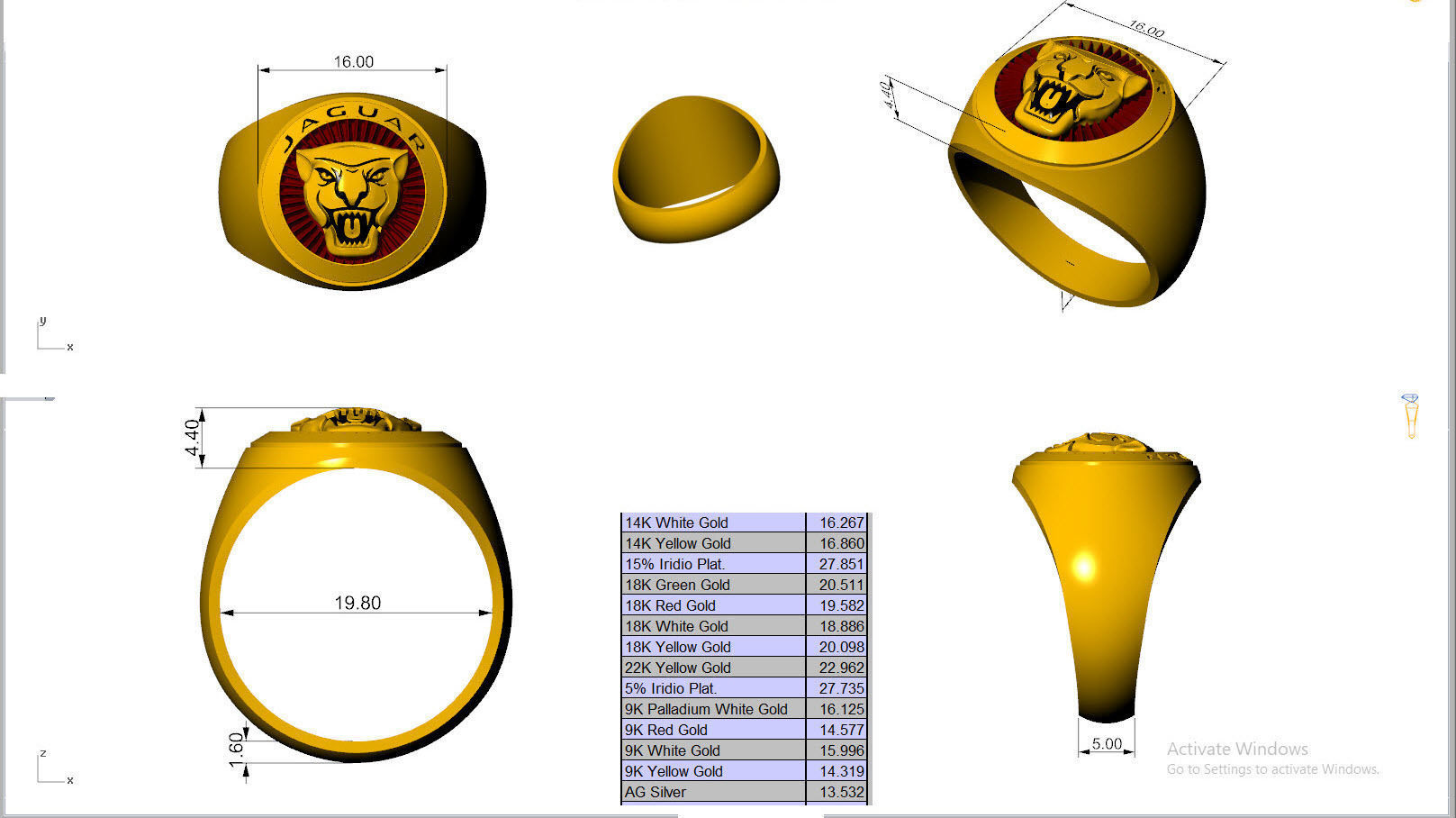 jaguar panther ring 3D print model_3