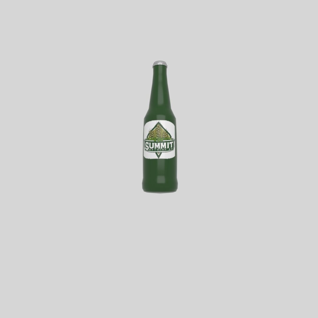 Beer bottle Low-poly 3D model_8