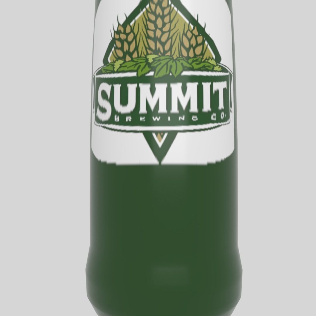 Beer bottle Low-poly 3D model_7