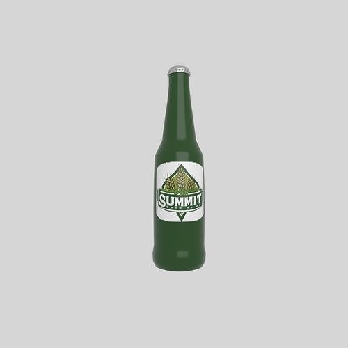 Beer bottle Low-poly 3D model