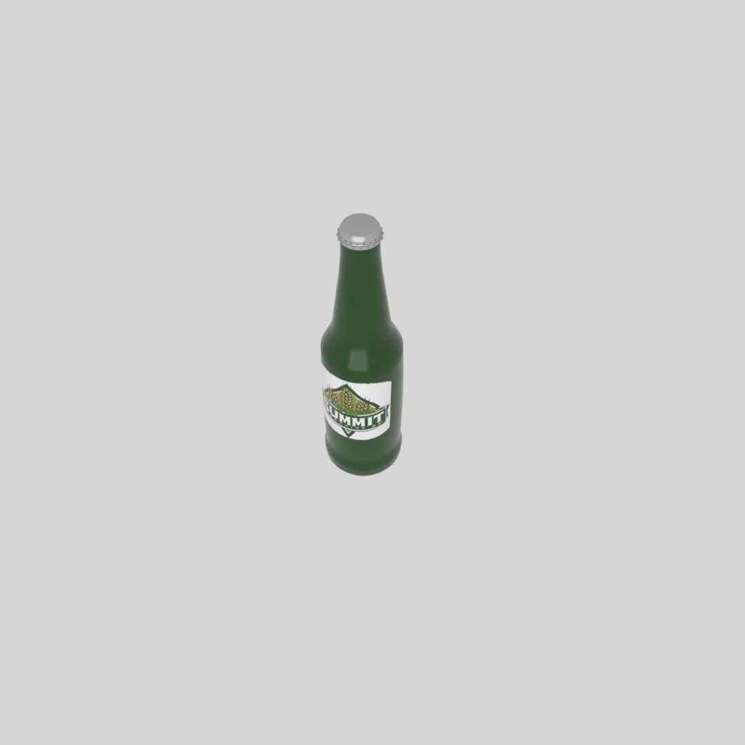 Beer bottle Low-poly 3D model_9