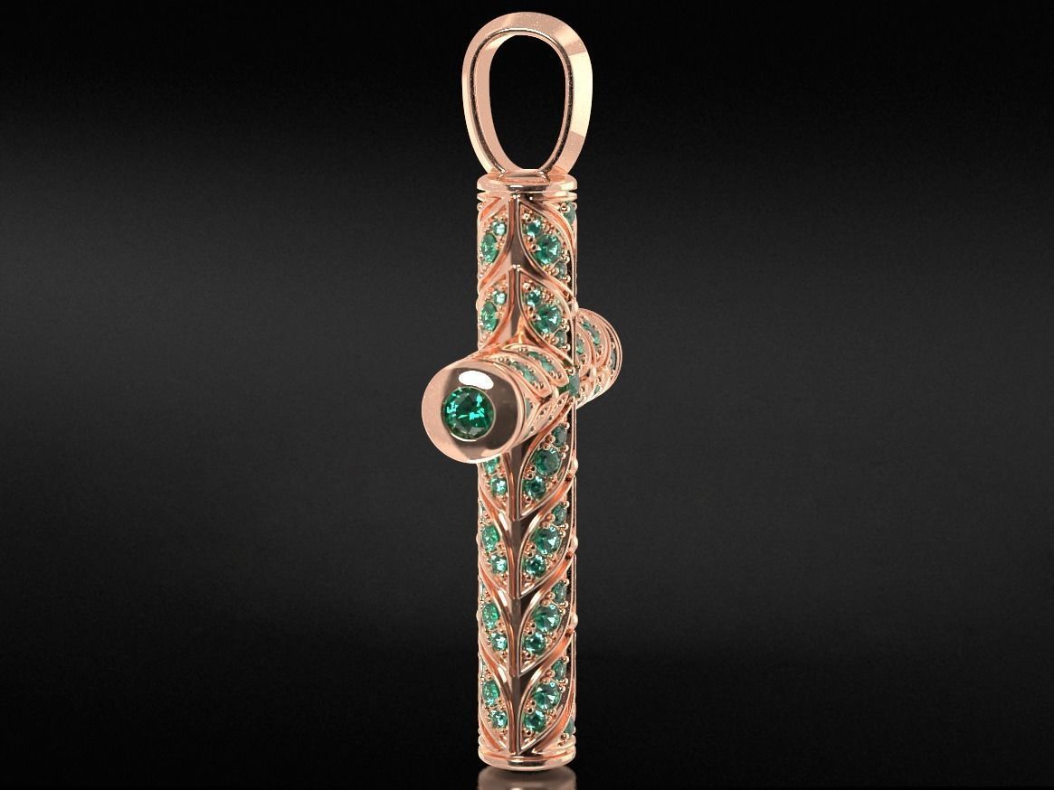 Beautiful cross with leaves and stones 652 3D print model_16
