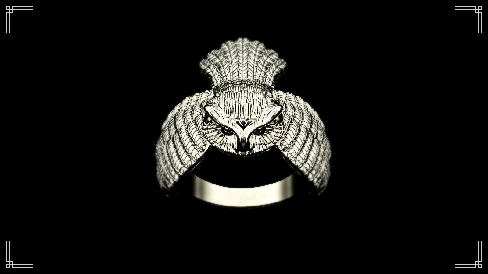 Owl hip hop Ring 3D print model_2