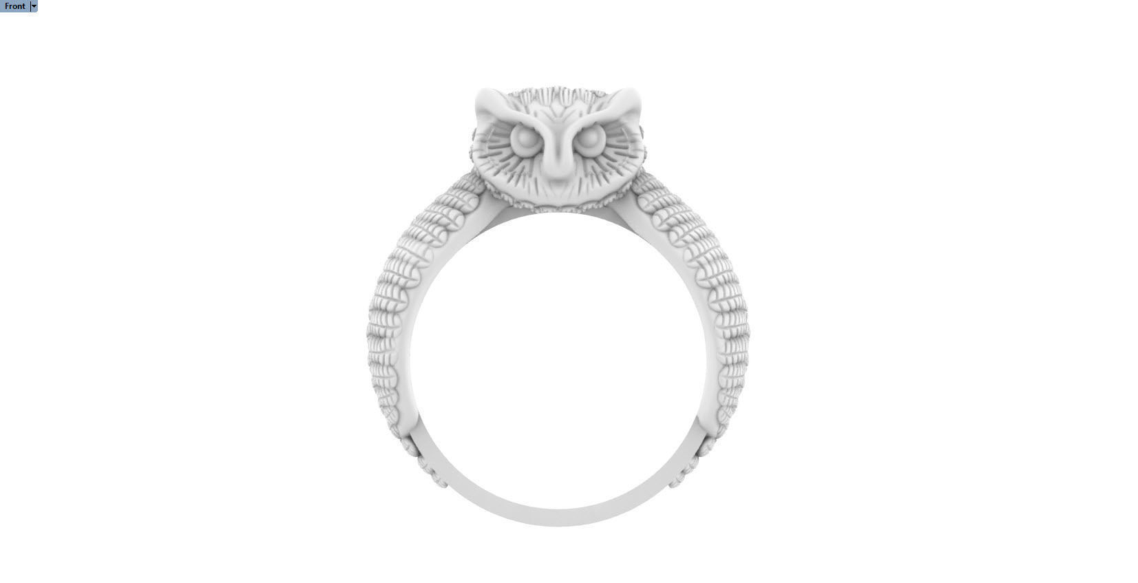 Owl hip hop Ring 3D print model_10