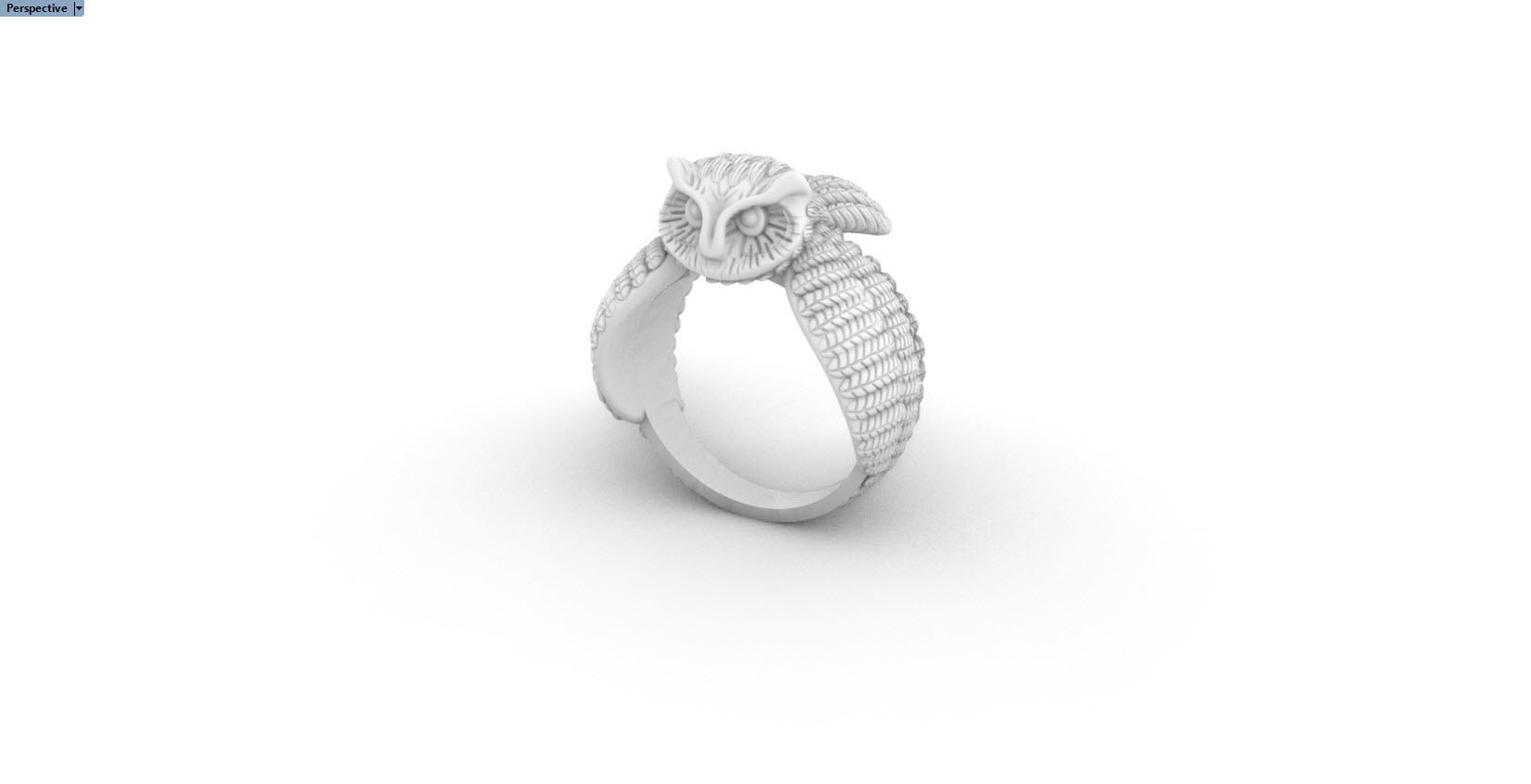 Owl hip hop Ring 3D print model_8