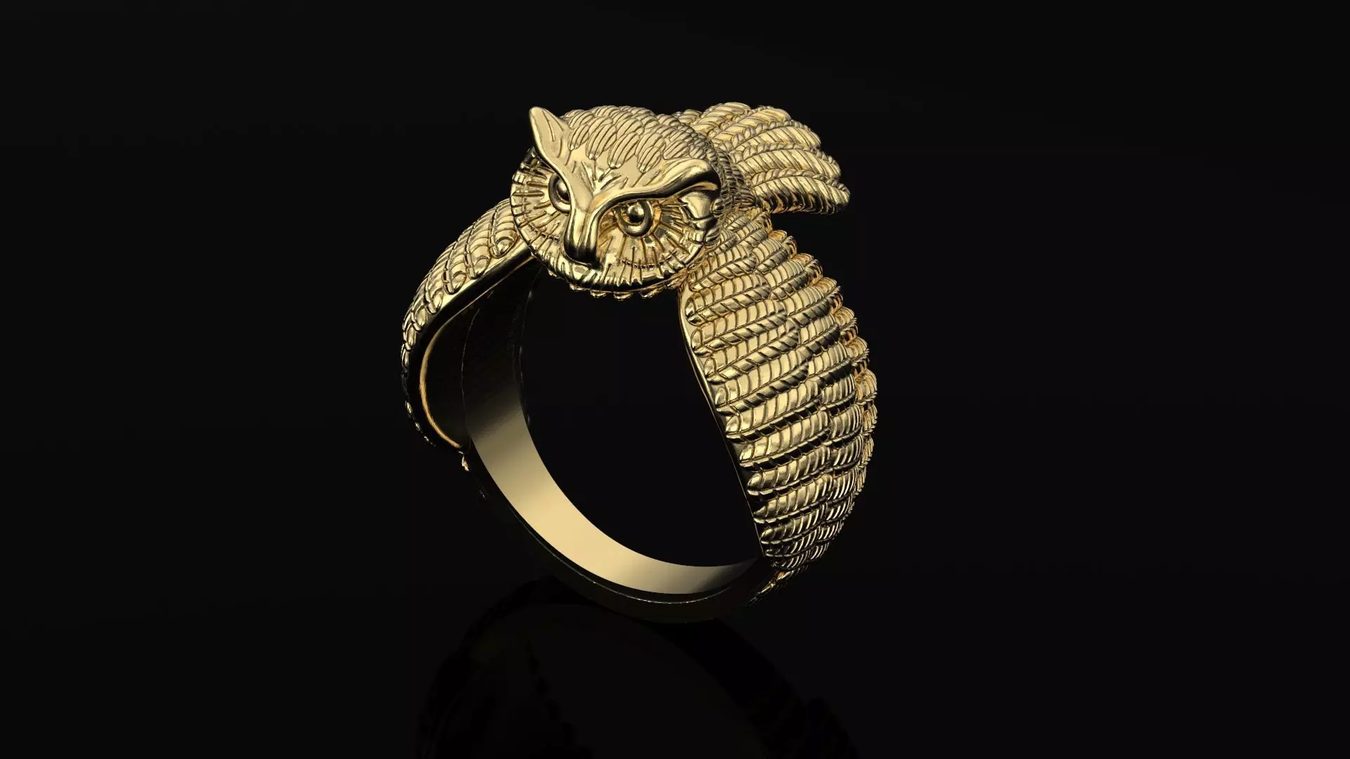 Owl hip hop Ring 3D print model_0