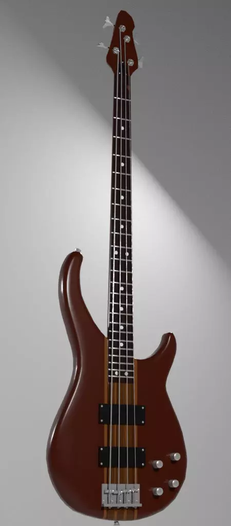 Medium poly Bass guitar Free 3D model