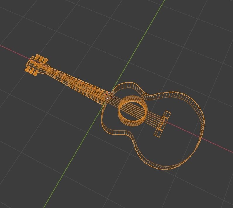 Realistic Guitar acoustic Free 3D model_1