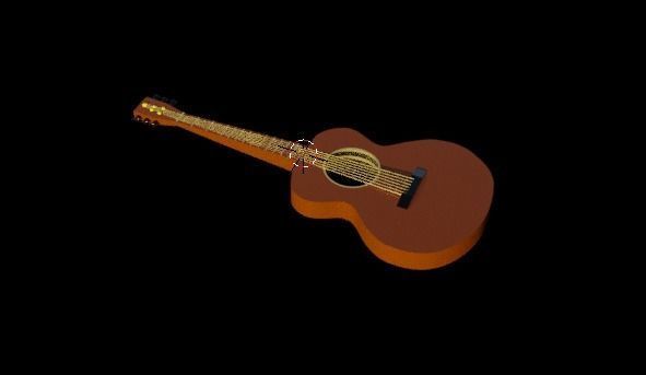Realistic Guitar acoustic Free 3D model_2