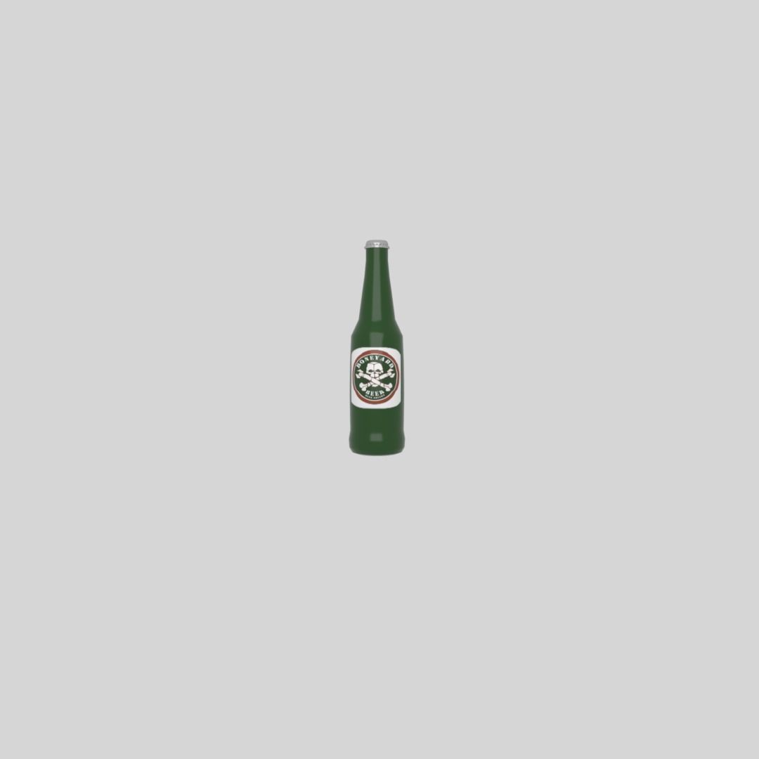 Beer bottle Low-poly 3D model_11