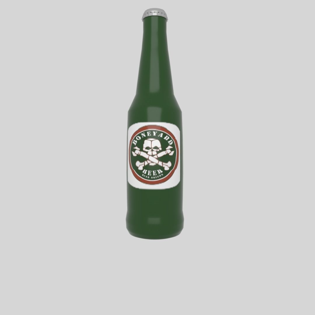 Beer bottle Low-poly 3D model_13