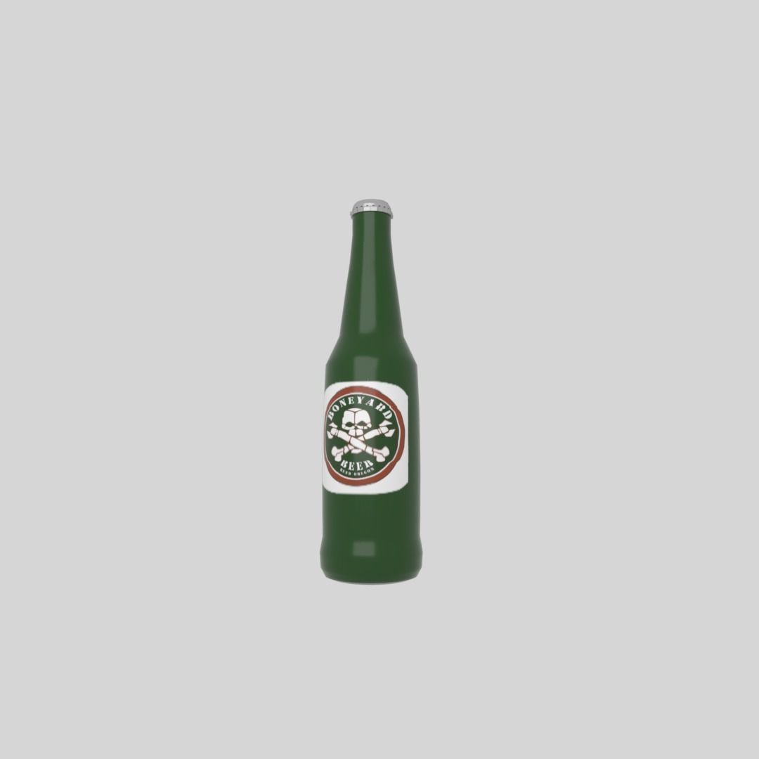 Beer bottle Low-poly 3D model_6